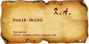 Kosik Anikó névjegykártya